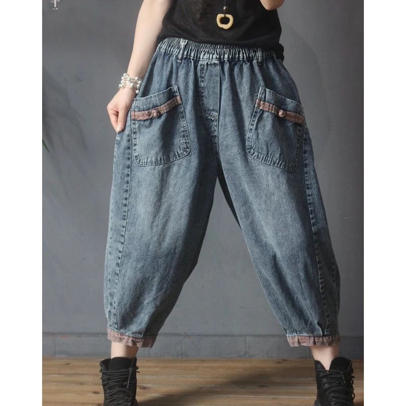 Женские джинсовые брюки Max LuLu синие эластичные винтажные джинсы в британском