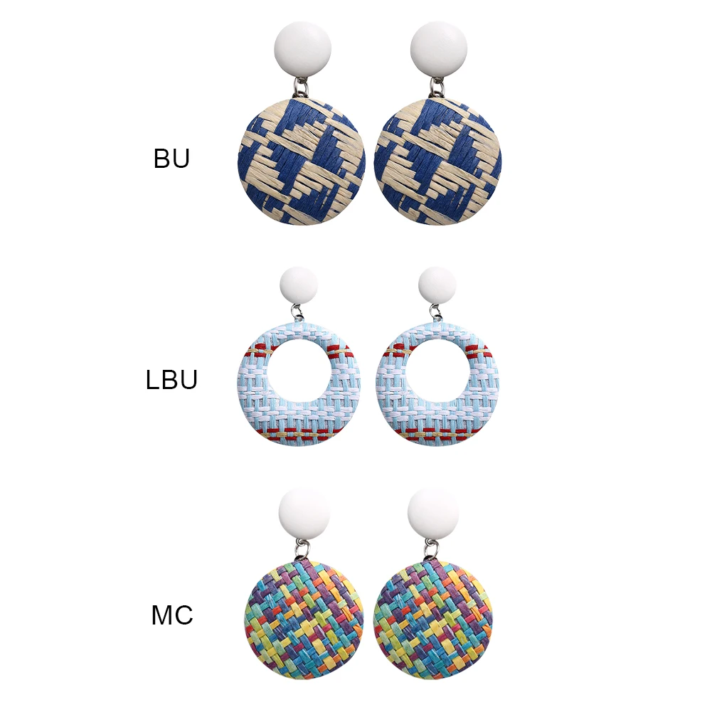 

Women earrings vintage bohemian woven hollow round earrings for girl creative fashion earrings jewelry ornaments