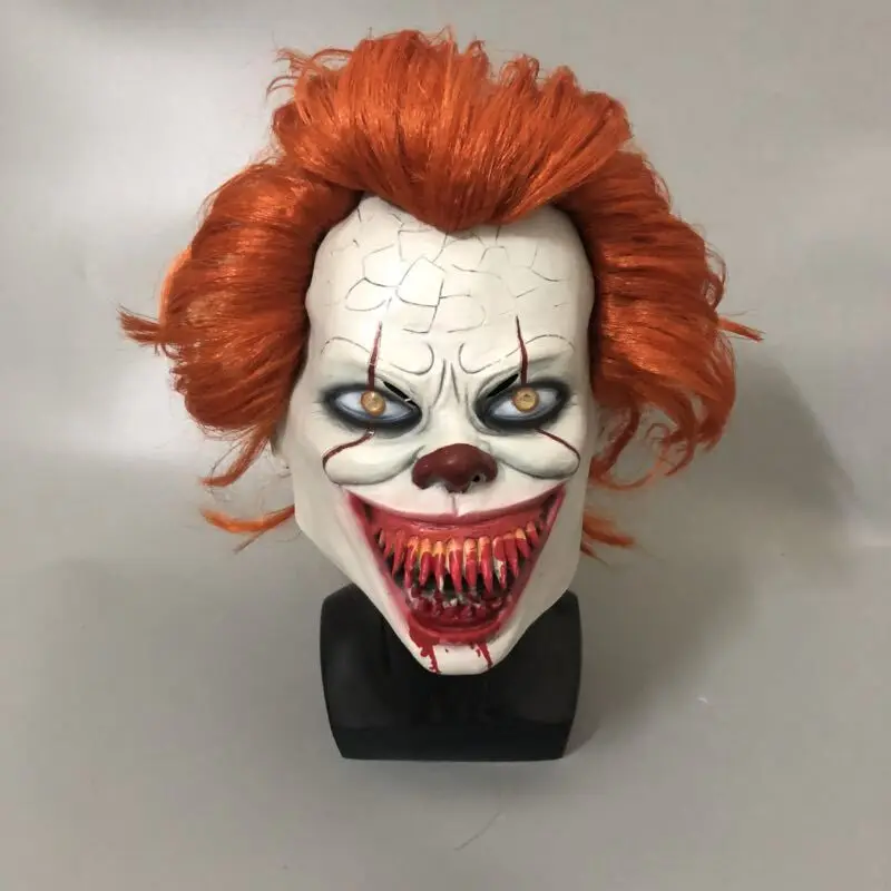 Светодиодный страшный Стивен Кинг латексная маска It Chapter 2 Pennywise клоун Косплей вспышка Хэллоуин маски кровавая вечеринка костюм реквизит