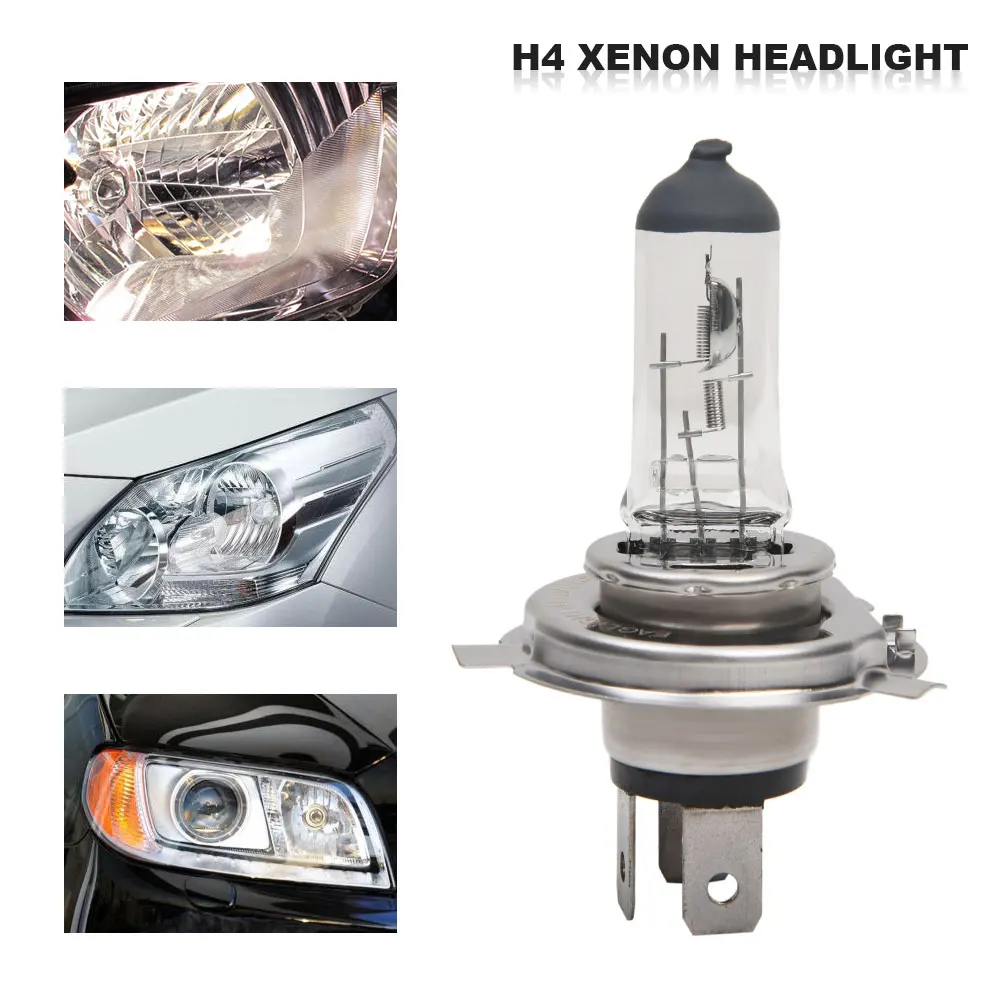 Прозрачный свет H4 лампы фар галогенные лампы H4 100W 12V 6000K Автомобильные фары автомобиля аксессуары для P43T держатель лампы