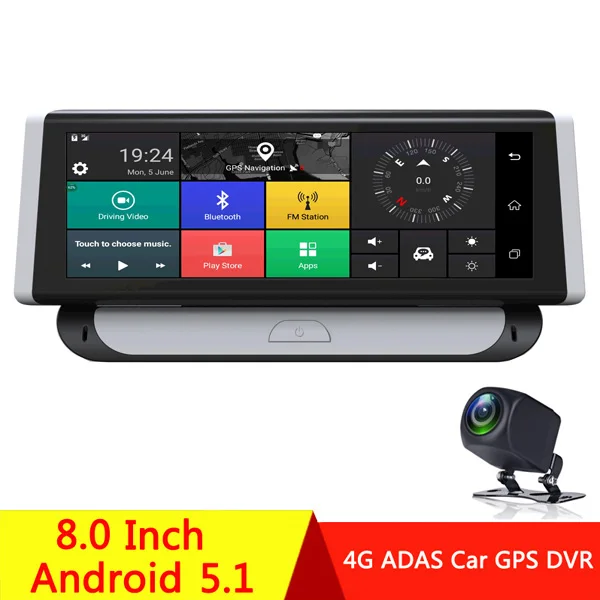 TZ102HD WHEXUNE, новинка, 4G, android 5,1, Автомобильный видеорегистратор, 8 дюймов, автомобильная видеокамера, gps навигация, FHD 1080 P, видеорегистратор, регистратор, дистанционный монитор - Название цвета: TZ102HD