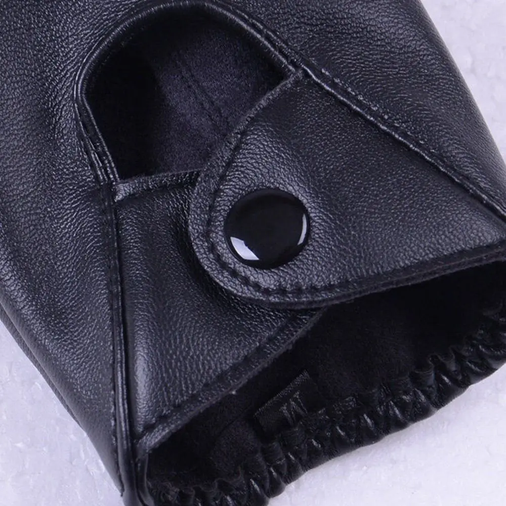

Fashion Half Finger Driving Women Gloves 1 Pair PU Leather Fingerless Gloves For Women Black New