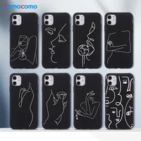 elegant beauty curved line phone cover for iphone 11 12 13pro max x xs xr max 7 8 7plus 8plus se soft silicone candy case fundas