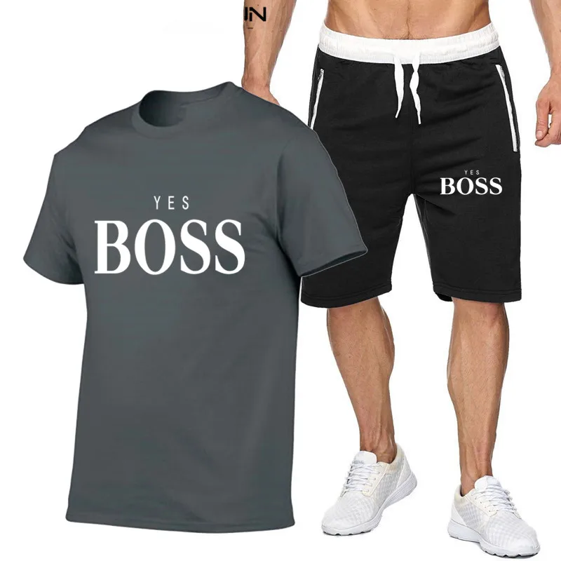 

Popular in 2021 New Cotton Men's T-Shirt + Sports Shorts Suit Summer High-Quality Cotton T-Shirt Sports Running Wear