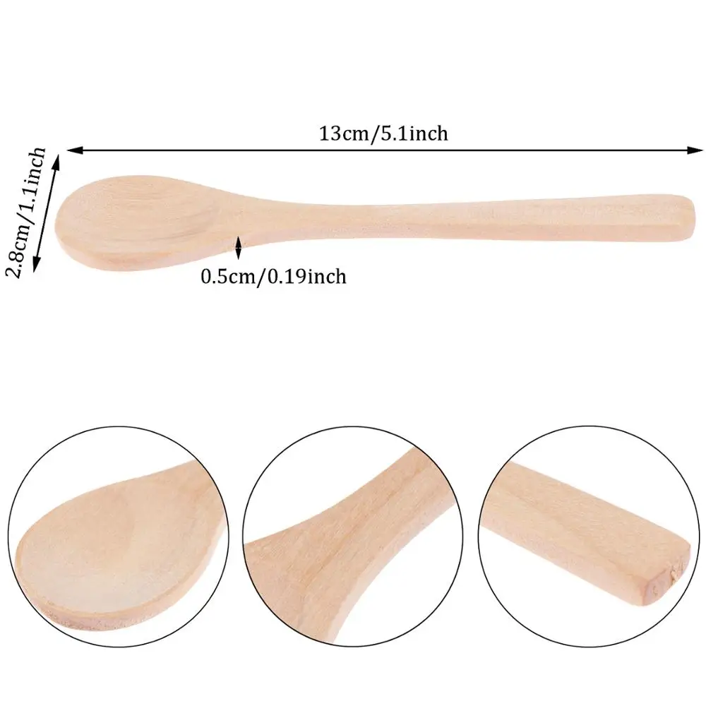 

40pcs Wooden Spoons Small Spoons Mini Wooden Spoons Tasting Spoons Mixing Serving Spoons Small Soup Spoons for Tea Coffee