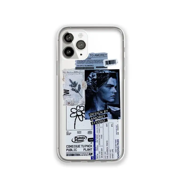 

Fashion Retro Bar Code Label Phone Case Transparent for iPhone 11 12 mini pro XS MAX 8 7 6 6S Plus X 5S SE 2020 XR