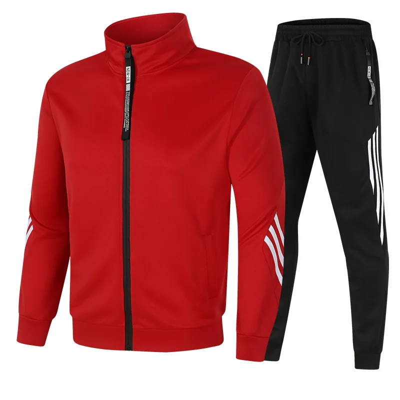 

New 2 Pieces Sets Tracksuit Pure color Men Men's Jacket Sweatshirt + Pants Jacket Hoodless Sweatshirt Suit Casual Sports Men's