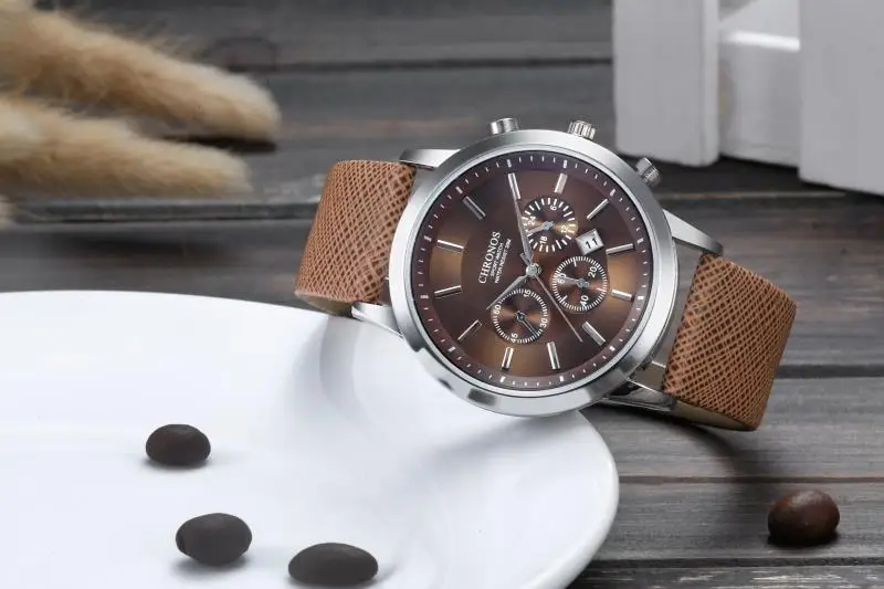 Мужские часы CHRONOS, мужские спортивные часы, мужские часы, Топ бренд, Роскошные мужские часы с календарем, кварцевые часы, reloj hombre