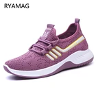 RYAMAG женские сетчатые кроссовки, весна 2021, новые женские повседневные кроссовки на шнуровке, дышащая обувь, спортивная обувь женская