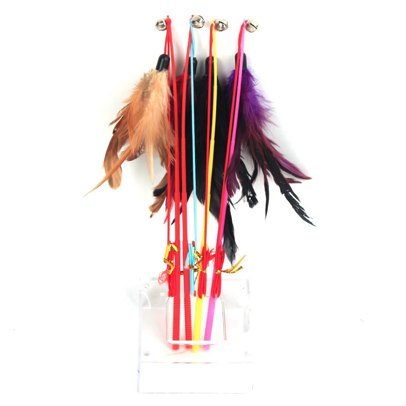 1 шт. кошка игрушка перо ручки с маленький колокольчик забавные интерактивная для