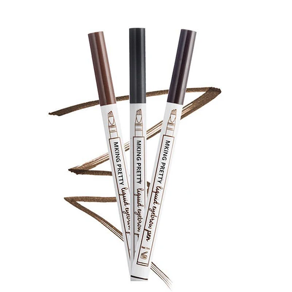 Тату-ручка для бровей 4 вилки жидкая ручка водостойкая не размазывающаяся