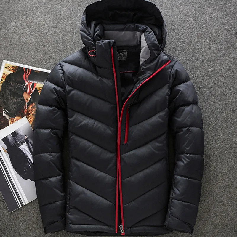 Модная мужская куртка 2020 теплое зимнее пальто на белом утином пуху Мужская парка