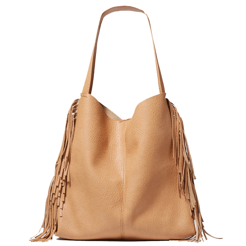 

Travel Handbags For Women 2021 Big Capacity Design Shoulder Bags Female Tassel Casual Tote Bag Ladies High Quality Leather Purse