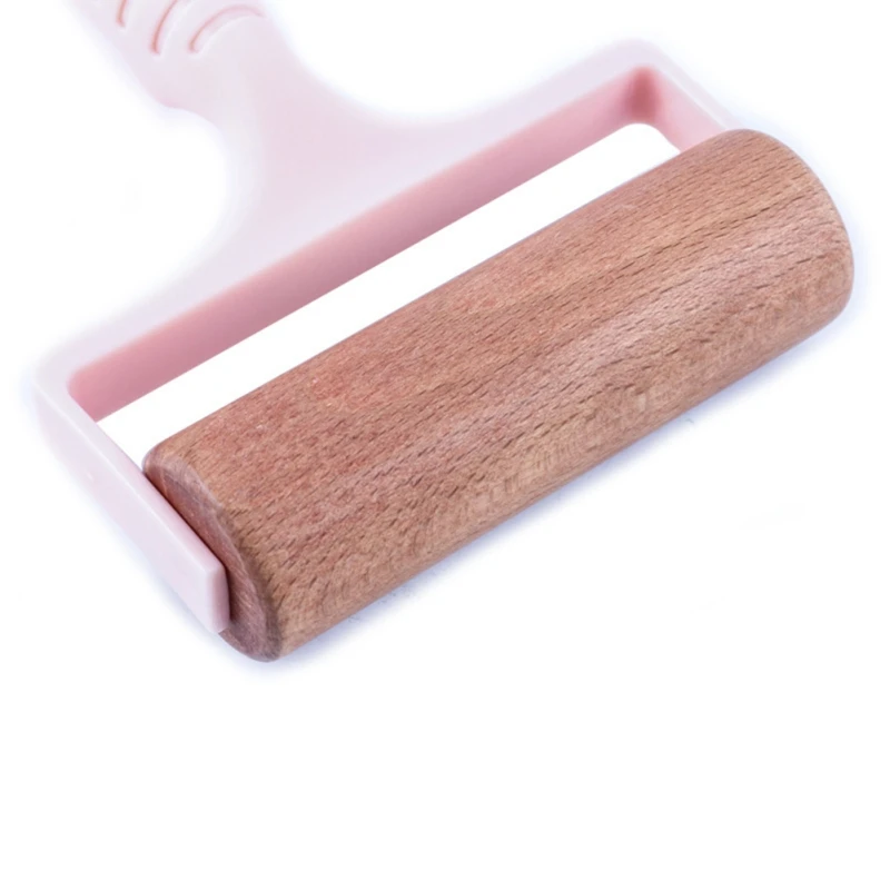 Деревянная Скалка с пластиковой ручкой ручной толчок для пиццы печенья тесто