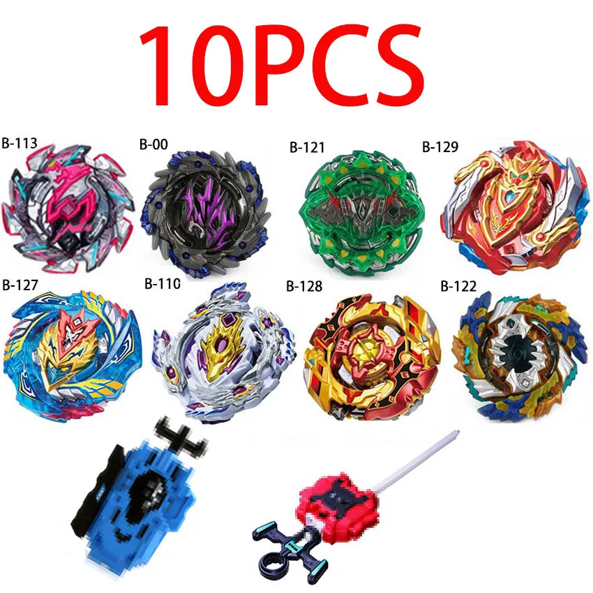 10pcs Новая комбинация Beyblade Burst набор игрушек Beyblades Арена Bayblade Metal Fusion 4D с пусковым устройством спиннинг топ игрушки - Цвет: 10pcs