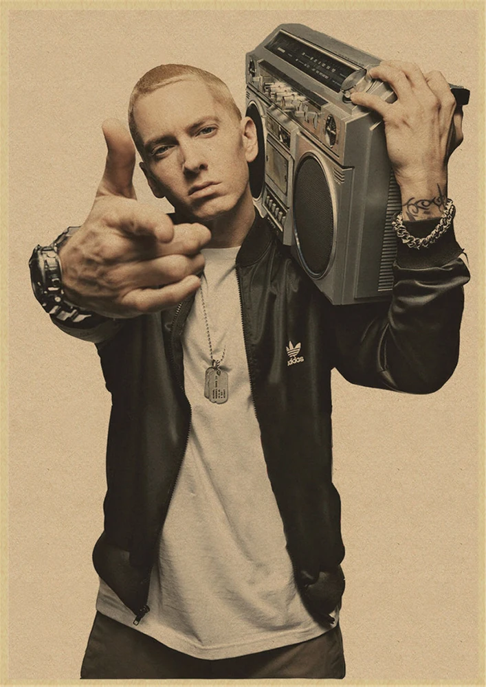Певец Эминем постер хорошее качество покраска ретропостер крафт-бумага на стену