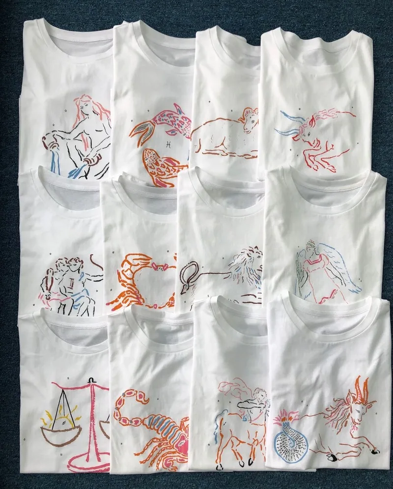 Ins/хит продаж Женская футболка весна лето белая с круглым вырезом и коротким