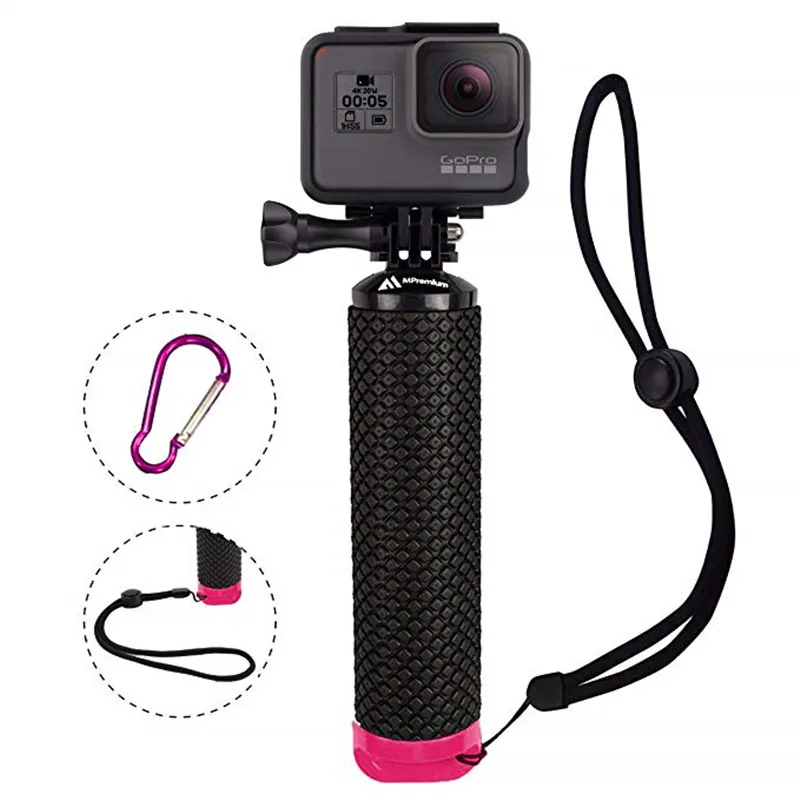 red Водонепроницаемый плавающий ручной захват для Gopro Hero 7 6 5 Xiaomi комплект экшн-камеры с наручным карабин с ремешком для водная Спортивная камера - Цвет: red