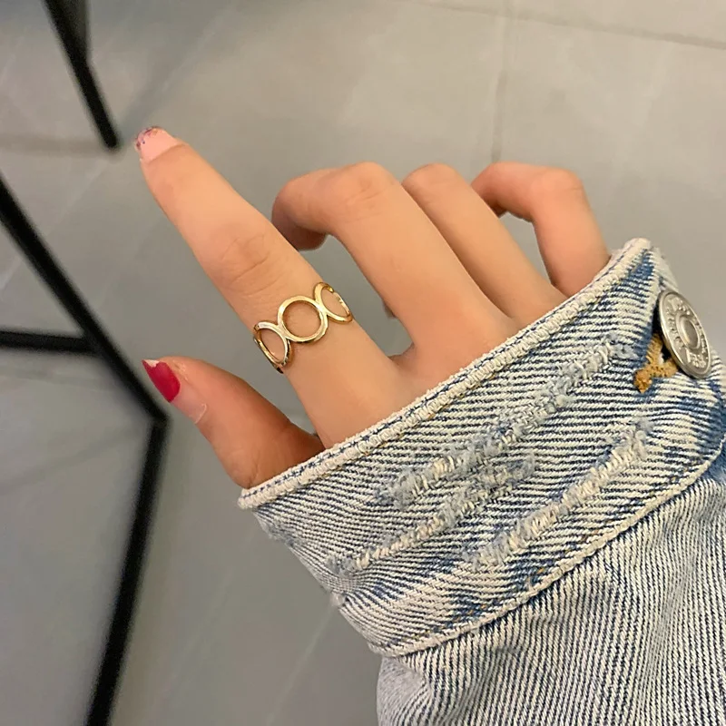 

Metal Jewelry Charm Clothing Geometric Rings for Women Personalized Punk Hip Hop Gothic Accessories Men Jewelry Gotico Femenino