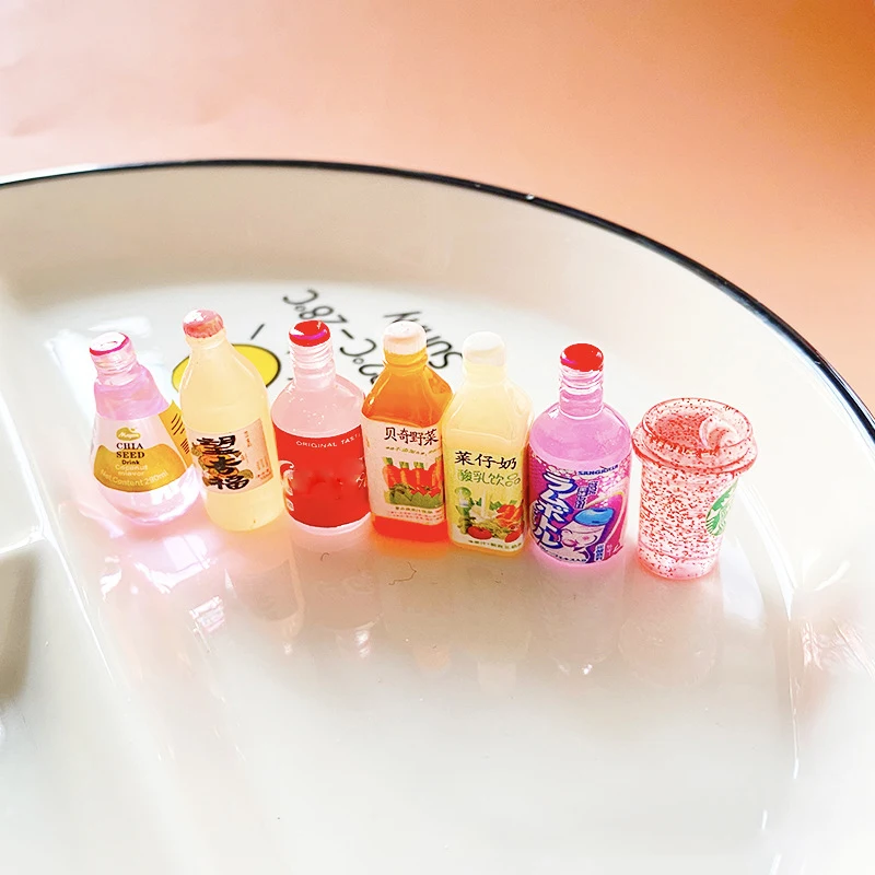 

Resin Mini 3D Drinks Bottle Charms Cabochons DIY Jewelry Making Scrapbooking Craft Dollhouse Accessorie