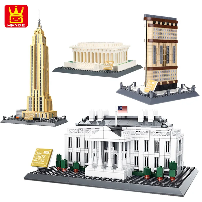 WANGE всемирно известная архитектурная модель строительные блоки Империя Белый