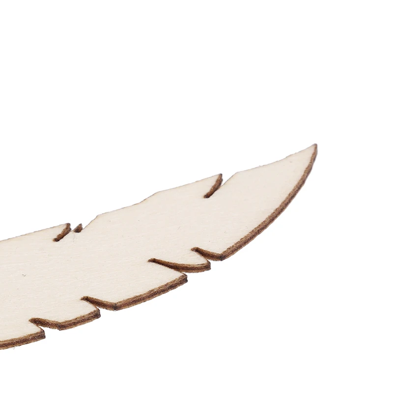 

25pcs/lot Laser Cut Wood Feather Embellishment Wooden Shape Craft Wedding Decor