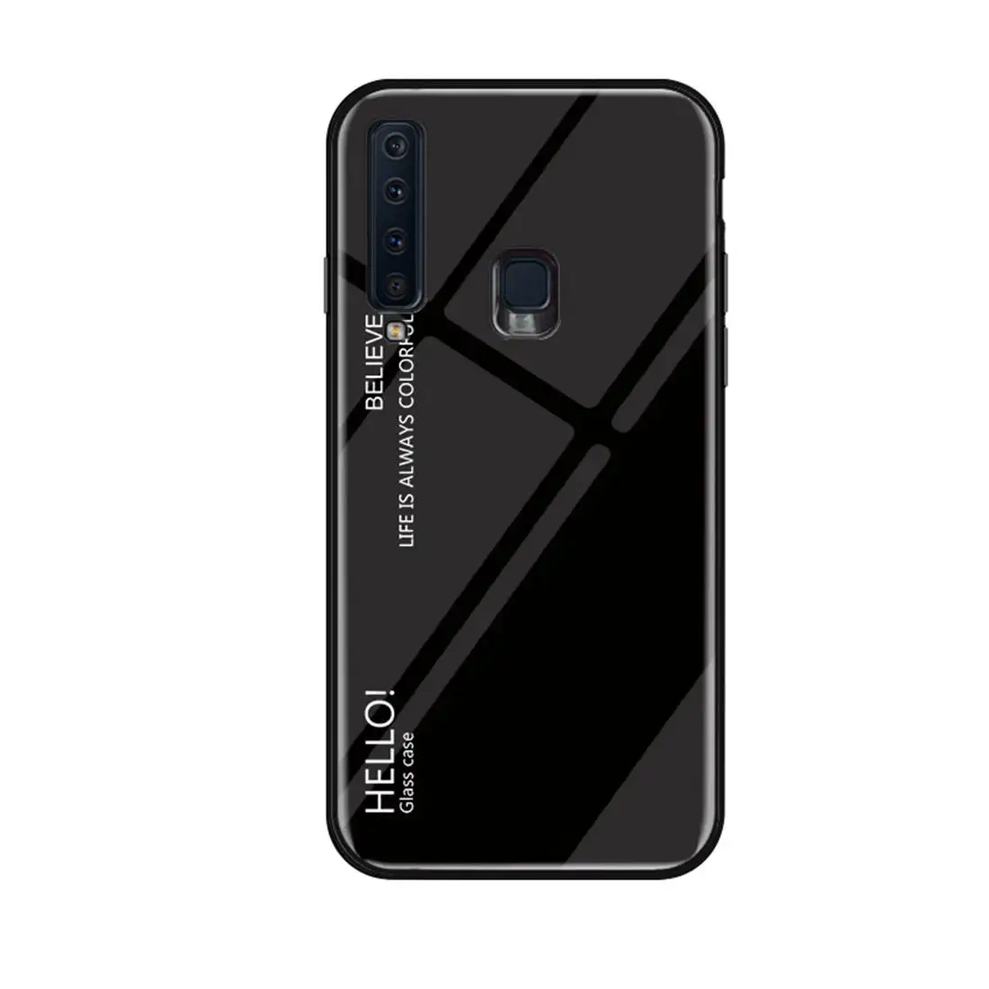 Градиент закаленное Стекло чехол для телефона samsung Galaxy A8s A20e A30 A40 A50 A60 A70 M10 M20 Note9 S10