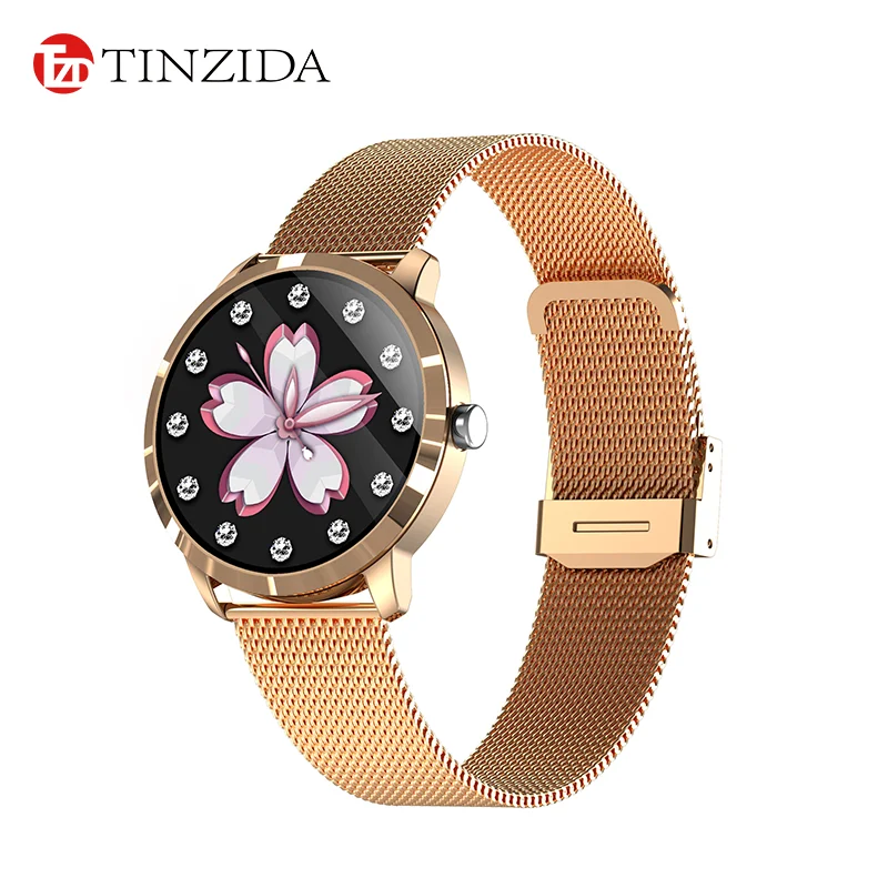 

Tinzida Women Smart Watch 1.09" Full Touch Ladies Fashion Smartwatch Step Calories Female Physiological Cycle Heart Rate Monitor