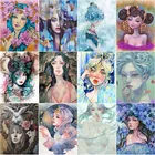 Diy алмазная живопись фантазия Стиль женский с волшебными внутренние древних Стиль нежные классические серьги-стержни Красота в комиксов Плакат