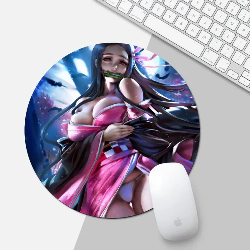 

Kimetsu no Yaiba Rubber Mouse Durable Desktop Mousepad Desk Table Protect Game Office Work Round Mouse Mat pad XL Non-slip