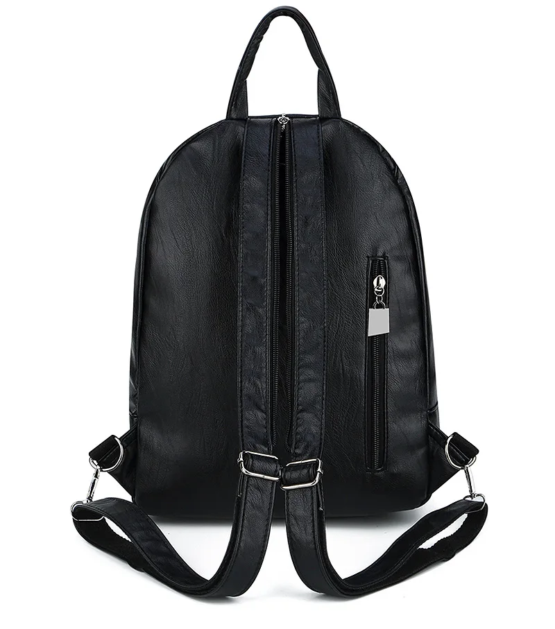 

Women Leather Backpacks Vintage Female Shoulder Bag Sac A Dos Travel Ladies Bagpack Mochilas School Bags Girls Preppy Bookbag