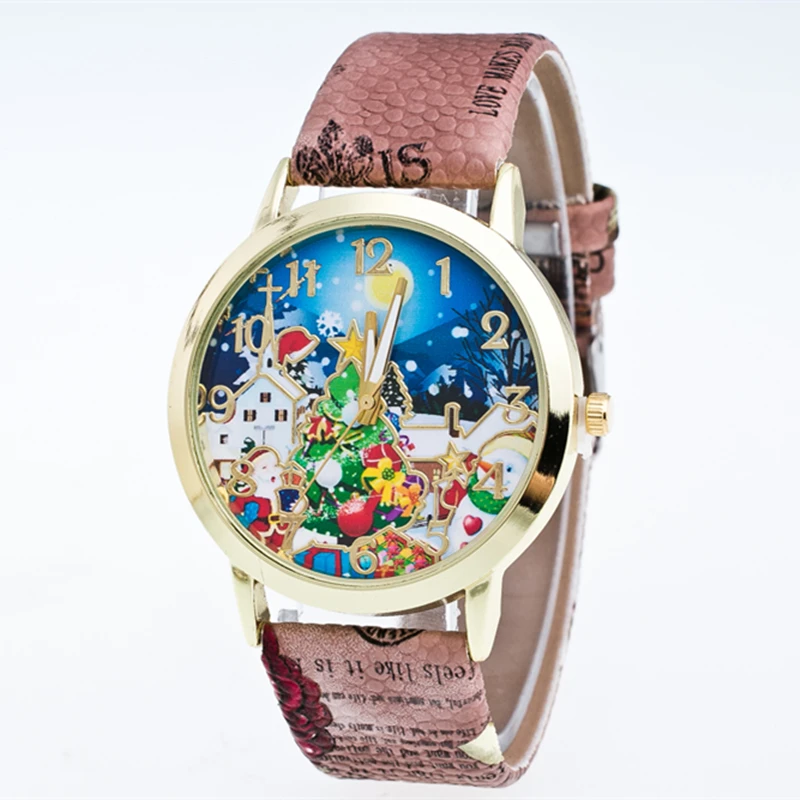 

2021 New Fashion women's Watch Fairy Christmas Gift Hour Clock Digital Quartz Watches Leather Watchband Stainless steel dial