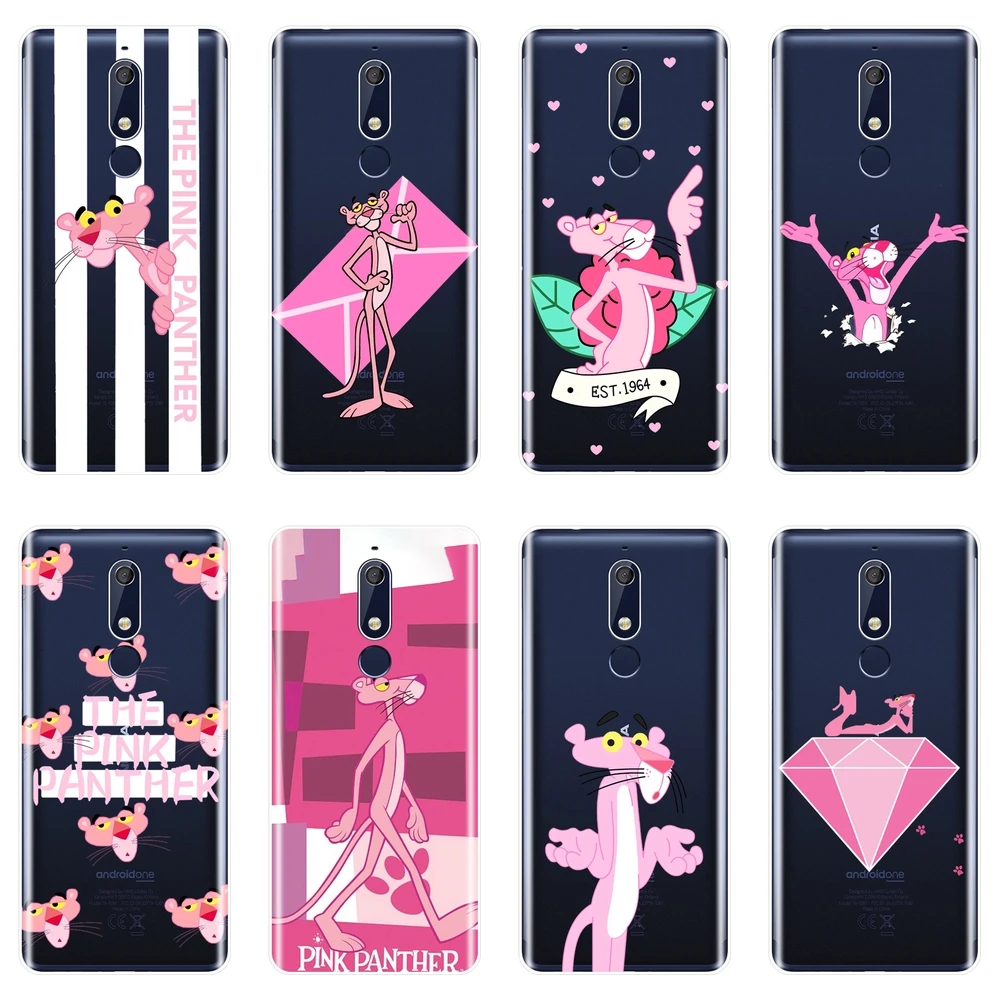 Задняя крышка для Nokia 7 1 6 5 3 2 силиконовая Мягкая Розовая пантера милый Kawaii чехол