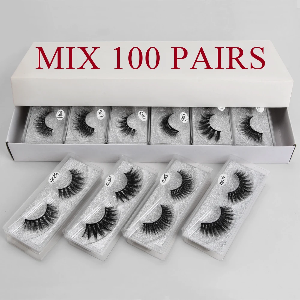 

Wholesale Eyelashes 20/30/50/100pcs 3d Mink Lashes Wholesale False Eyelashes Natural Mink Eyelashes Makeup False Lashes In Bulk