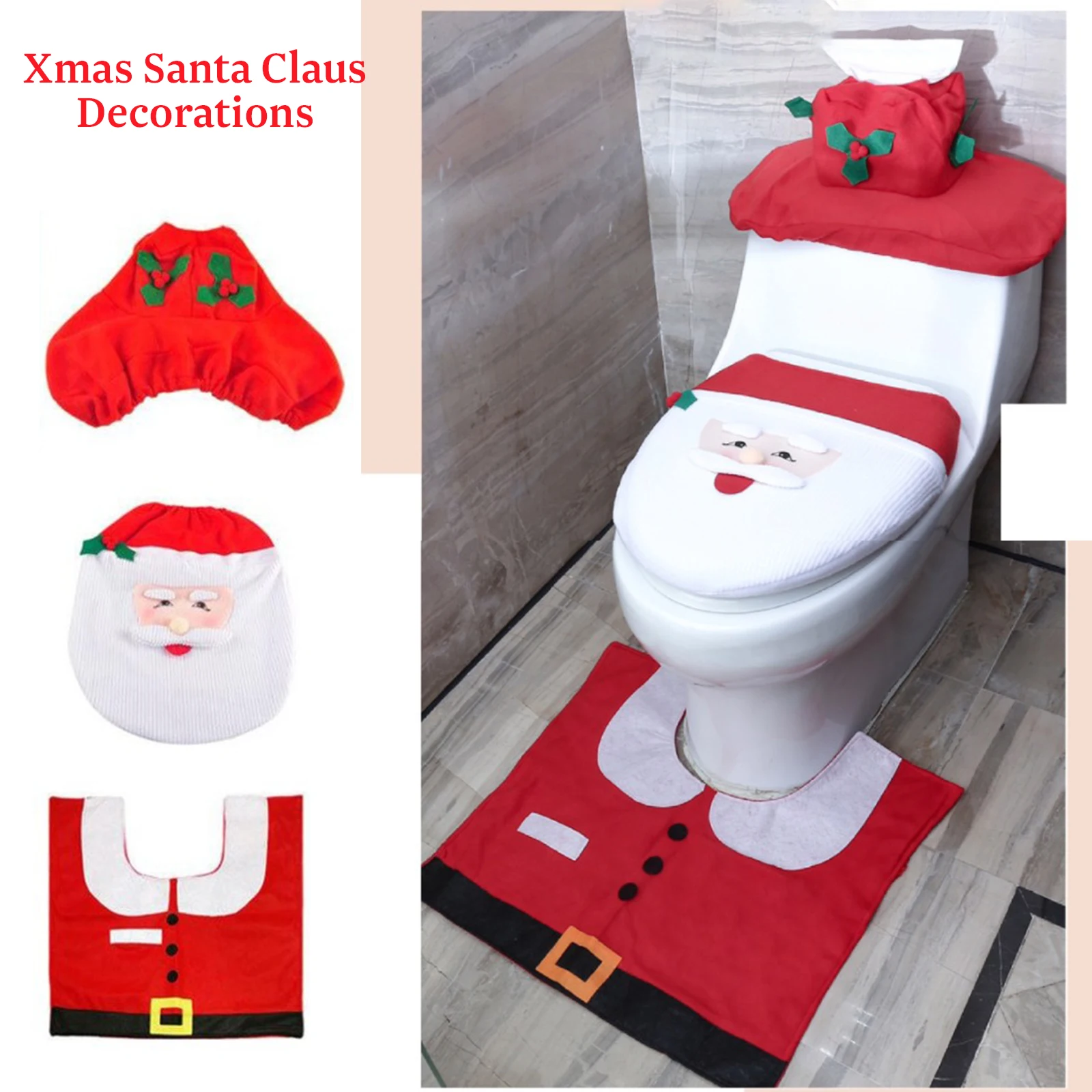 

3 шт., новогодние чехлы на сиденья унитаза