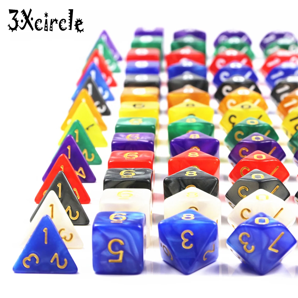 Новый набор игральных костей с перламутровым эффектом для игры в покер DnD D4 d6 d8 d10
