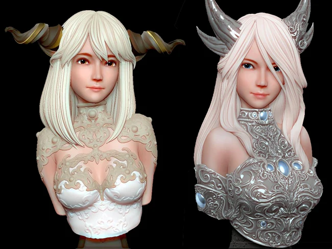 

New Unassembled 1/10 ancient fantasy woman bust include 2 Resin Figure Unpainted Model Kit