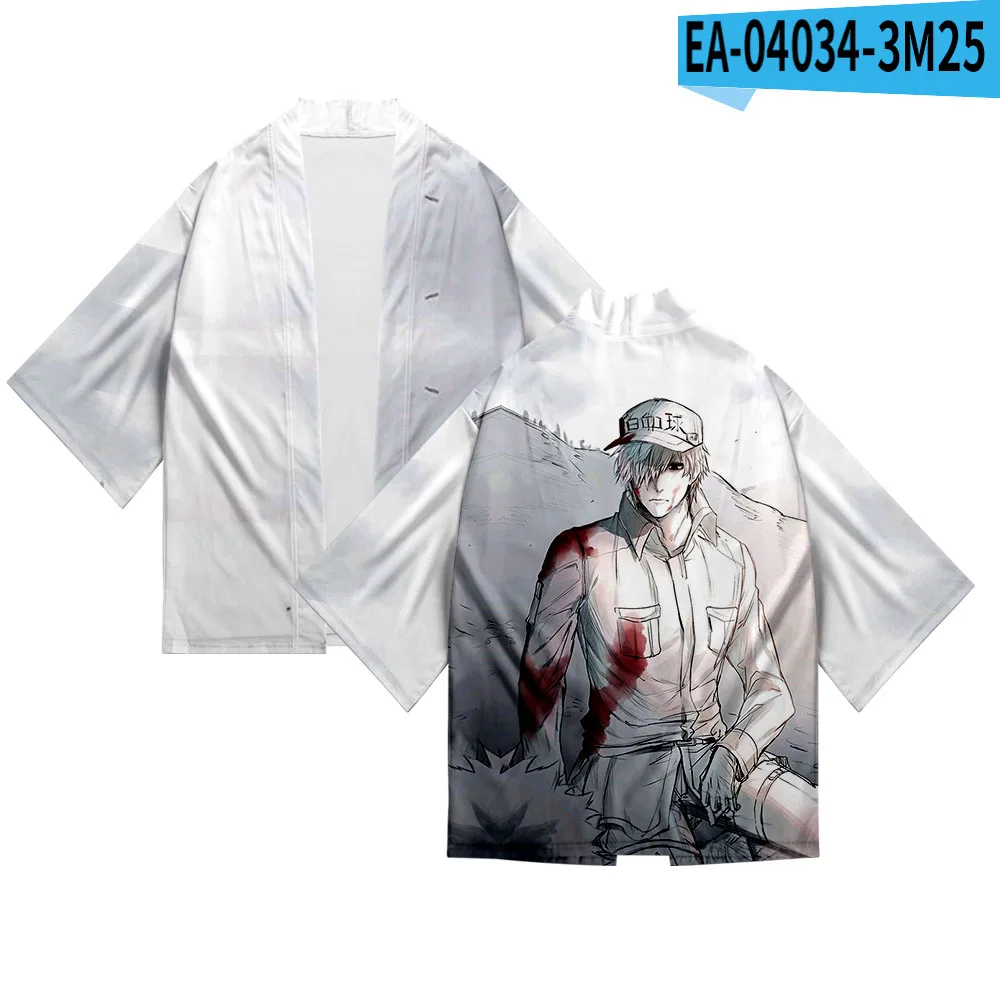 

Kpop Design Cells at Work! 3D Printing Japanese Anime Kimono Haori Yukata Women/Mens Summer Casual Cool Short Sleeve boys