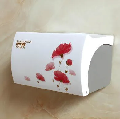 Pink lotus Водонепроницаемый держатель для туалетной бумаги для ванной комнаты, настенный пластиковый большой ящик для салфеток, мешок для мусора, стеллаж для хранения мобильного телефона - Цвет: Pink lotus