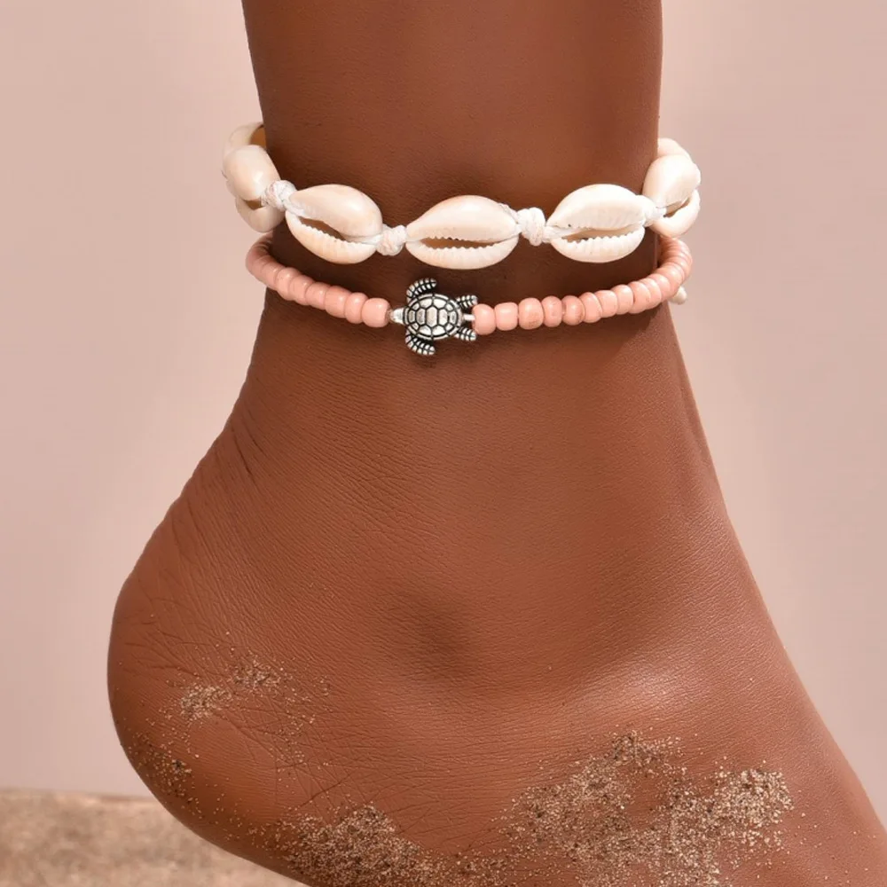 

Women Sea Turtles Ankle Bracelets Female Bohemian Beach Chain Animal Tortoise Barefoot on Leg ChainFoot Jewelry AM3196