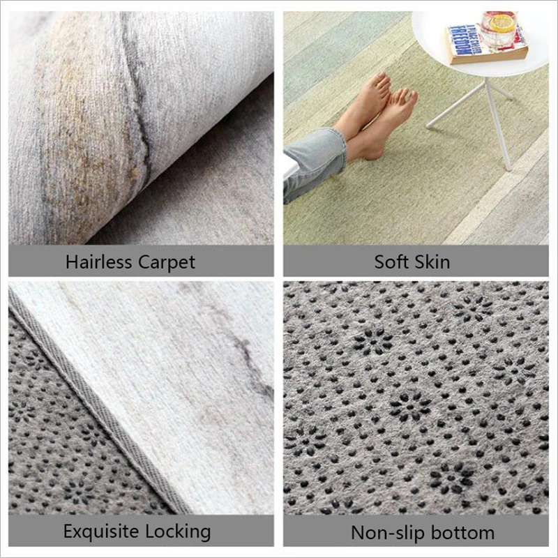 Полосатый ковер с принтом воздушного поцелуя для гостиной Современные Простые