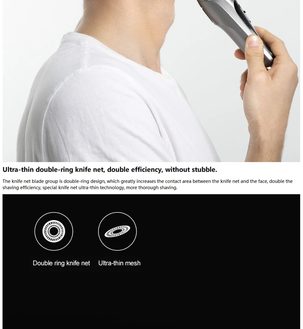 Original XIAOMI face shaver Enchen BlackStone 3D Electric Shaver, Men Washable Type-C USB Rechargeable Shaving Beard Machine