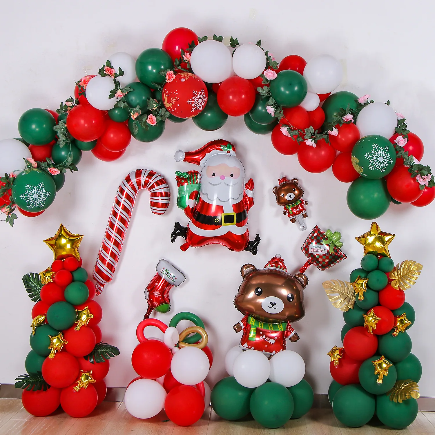 

Воздушный шар, рождественские украшения, фон из алюминиевой фольги, Санта-Клаус, рождественские воздушные шары, комбинация для домашнего де...