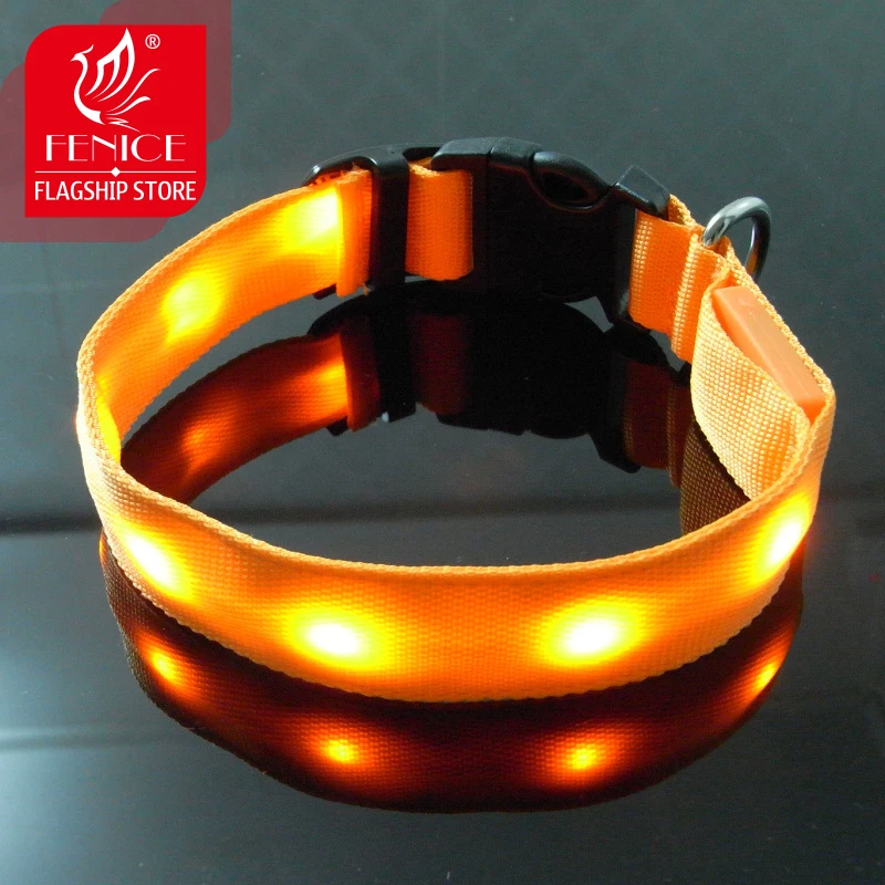 Fenice usb зарядка светодиодный ошейник для собак анти-потеря/во избежание автомобильной аварии ошейник для собак щенков собачьи ошейники led снабжение товары для домашних животных