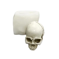 1pcs halloween 3d skull head silicone mold diy to make candle resin model for making kitchen fudge iced chocolate cake tools