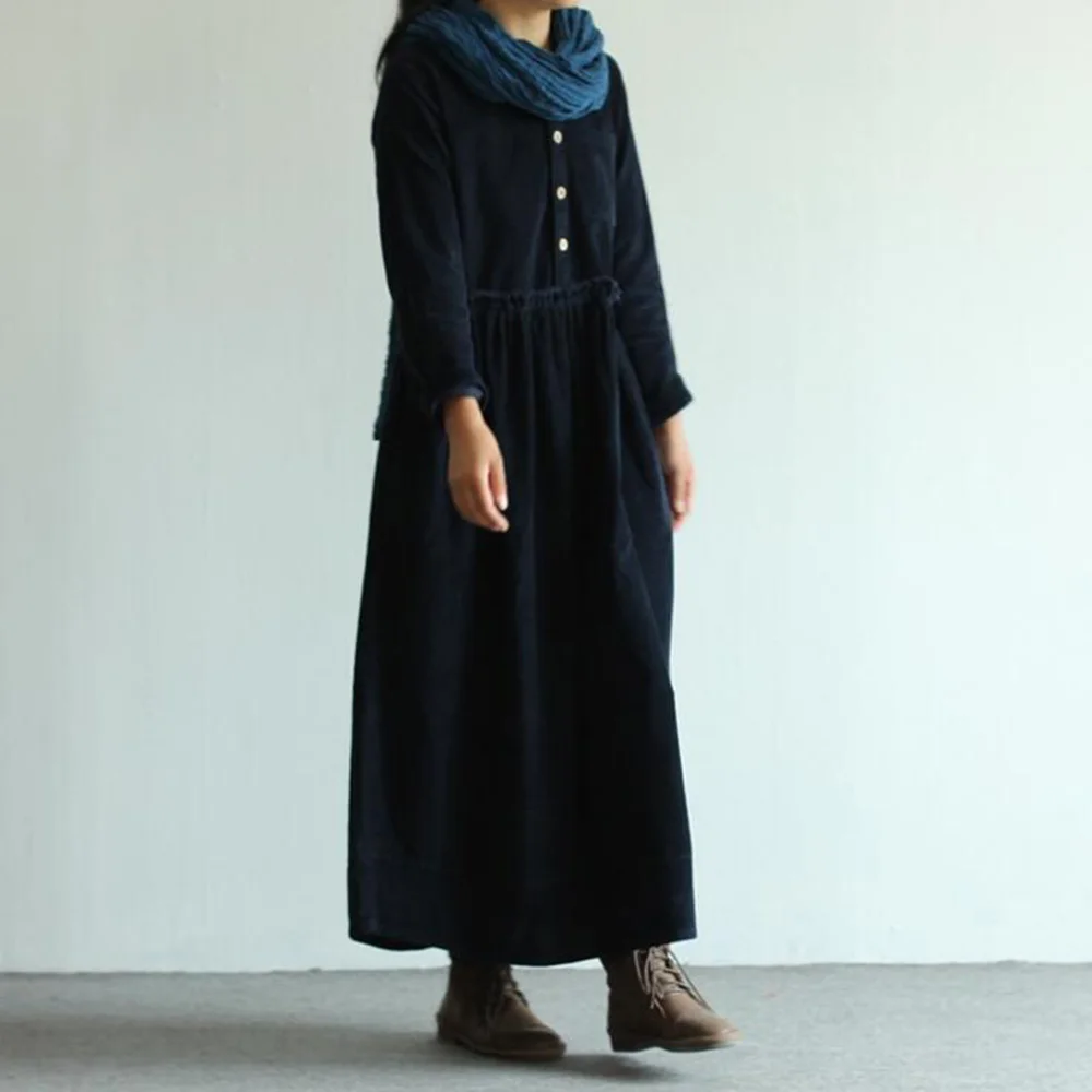 Женское вельветовое платье Runback повседневное облегающее винтажное с длинным