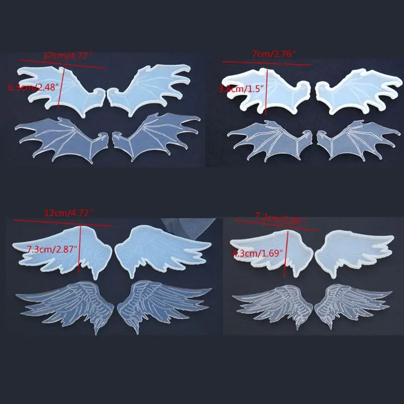 

Cute Evil Angel Wings Pendant Silicone Resin Mold Earrings Necklace Resin Casting Mould Jewelry Making Tools Art Crafts