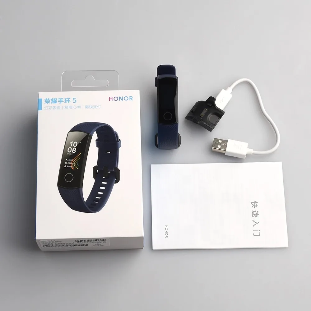 Оригинальный Смарт браслет huawei Honor Band 5 Оксиметр кислорода в крови сенсорный