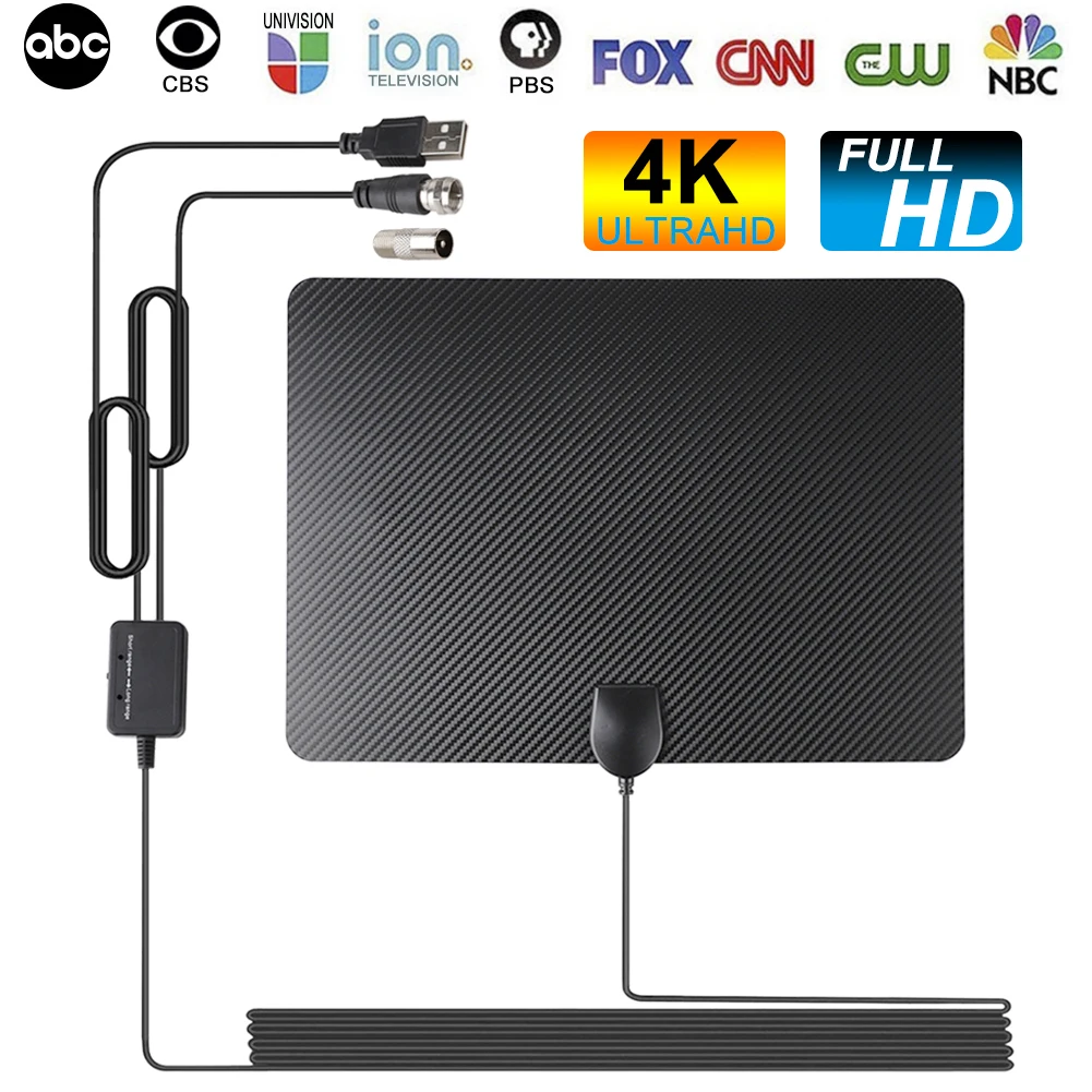 Диапазон 120 миль с усилителем сигнала усилитель антенна для цифрового ТВ