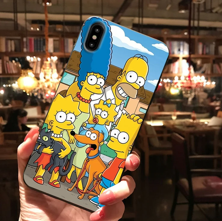 7733 Homer J. Simpson Черный силиконовый чехол для телефона iPhone X XR XS Max 11 11Pro Max 6s 7 8 Plus Барт Симпсон Забавный мультяшный чехол - Цвет: 7733